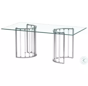 Trisha Clear Glass And Chrome 72" Dining Table