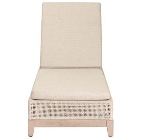 Tropez Beige Performance Fabric Outdoor Chaise Lounge