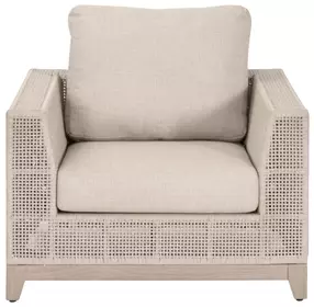 Tropez Beige Performance Fabric Outdoor Sofa Chair
