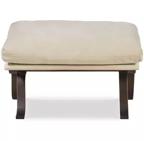 Tara Shaw Off White Leather Upholstered Rectangular Saint Laurent Ottoman
