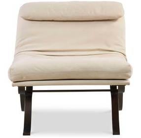 Tara Shaw Off White Leather Upholstered Saint Laurent Lounge Chair