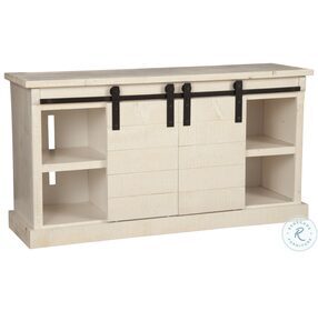 Vintage White Barn Door TV Stand