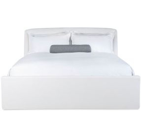 Tara Shaw Cream Performance Linen King Upholstered Saint Germain Sleigh Bed