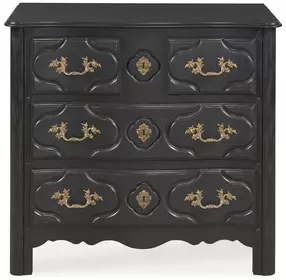 Tara Shaw French Ebonized Noir 3 Drawer Louis Xiv Nightstand