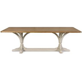 Tara Shaw Tuscan Oak and Aged White 96" Rectangular Lucca I Dining Table