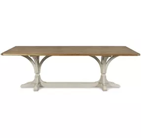 Tara Shaw Tuscan Oak and Aged White 96" Rectangular Lucca I Dining Table