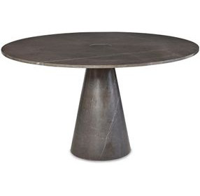 Tara Shaw Smokey Gray 54" Round Pontchartrain Dining Table