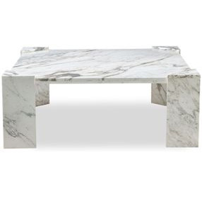 Tara Shaw Cream and Gray Square Sainte Chapelle Cocktail Table
