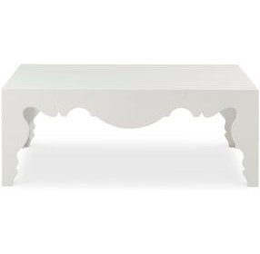 Tara Shaw French White Plaster Rectangular Sven Cocktail Table