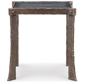 Tara Shaw Aged Bronze Square Voltaire Lamp Table