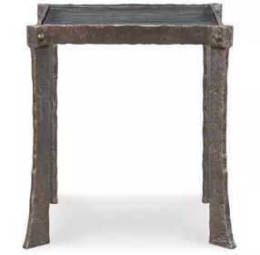 Tara Shaw Aged Bronze Square Voltaire Lamp Table