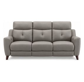 Cordell Slate Leather 86" Zero Gravity Power Reclining Sofa with Power Headrest and USB Charging