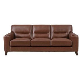 Elwyn Cranberry Leather 87" Sofa