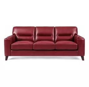 Elwyn Cranberry Leather 87" Sofa