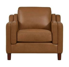 Isla Cognac Leather Upholstered Accent Chair