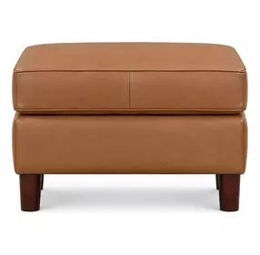 Isla Cognac Leather Upholstered Rectangular Ottoman