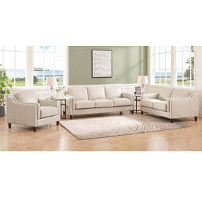 Isla Vanilla Leather Living Room Set