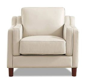 Isla Vanilla Leather Upholstered Accent Chair