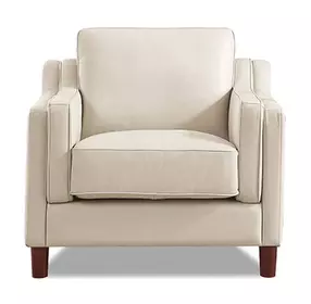 Isla Vanilla Leather Upholstered Accent Chair