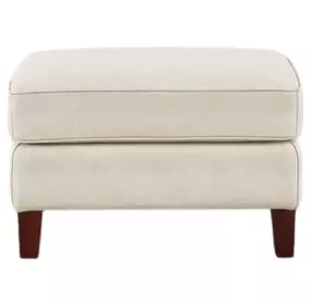 Lachlan Vanilla Leather Upholstered Rectangular Ottoman