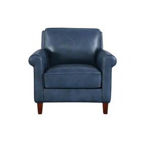 Lachlan Navy Leather Upholstered Accent Chair
