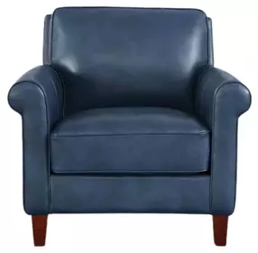 Lachlan Navy Leather Upholstered Accent Chair