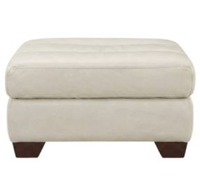 Montell Natural Leather Upholstered Rectangular Ottoman