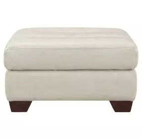 Montell Natural Leather Upholstered Rectangular Ottoman
