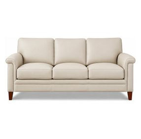 Wendover Vanilla Leather 84" Sofa