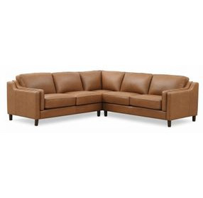 Isla Cognac Top Grain Leather 3 Piece Sectional