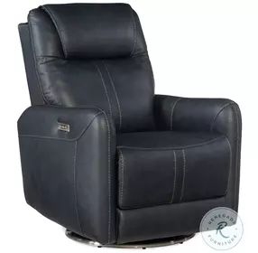Steffen Aline Sea Leather Swivel Power Recliner With Power Headrest