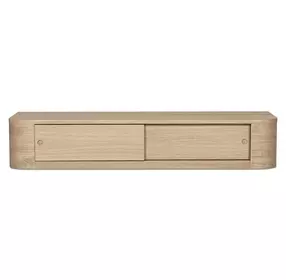 Round Off Natural Rectangular Floating Console Table