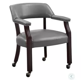 Tournament Gray Vinyl Arm Chair