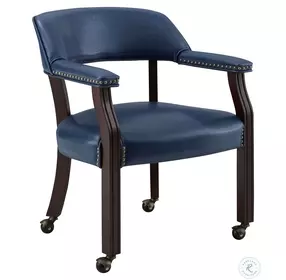 Tournament Navy Vinyl Arm Chair