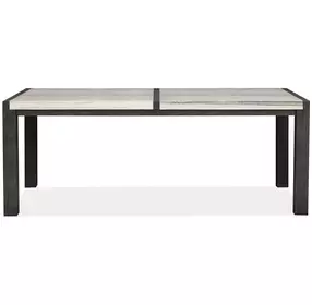 Plum Creek Ravenwood Black and White 80" Rectangular Dining Table