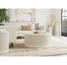 Tulane White Round Occassional Table Set