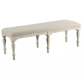 Homestead Pine Cornsilk Upholstered Belmont Dining Bench
