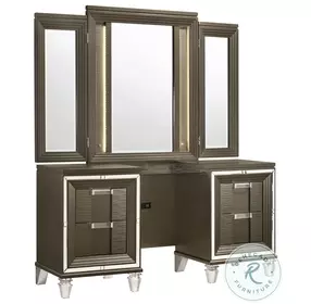 Charlotte Copper Vanity Set With LED Light