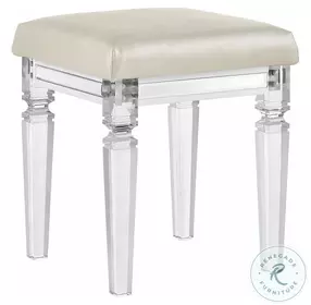 Charlotte Twenty White Vanity Stool