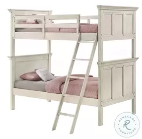 San Mateo Youth Rustic White Twin Over Twin Bunk Bed