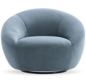 Rizz Blue Upholstered Swivel Accent Chair