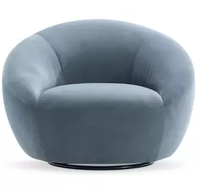 Rizz Blue Upholstered Swivel Accent Chair