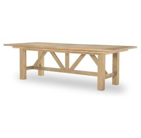 XXXs and OOOs Amber 124" Extendable Rectangular Trestle Dining Table