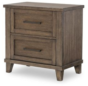 XXXs and OOOs Cocoa 2 Drawer Nightstand with USB Charging