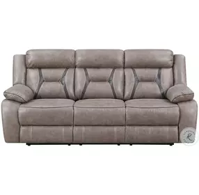 Tyson Gray Reclining Sofa with Drop Down Table And Power Strip