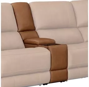 Belmont Lyric Caramel Leather Console with USB Charging