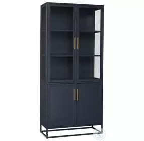 Mykonos Cerulean Blue Tall Metal Kitchen Cabinet