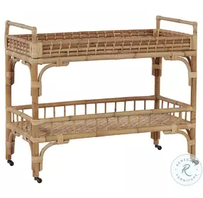 Getaway Natural Rattan 5 O'Clock Bar Cart