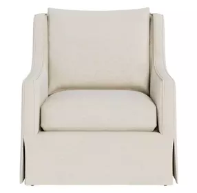 Vista Beige Performance Fabric Upholstered Swivel Accent Chair