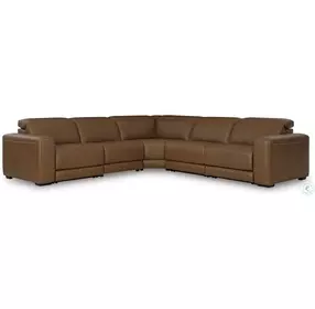 Rally-Up Caramel 5 Piece Power Reclining Sectional